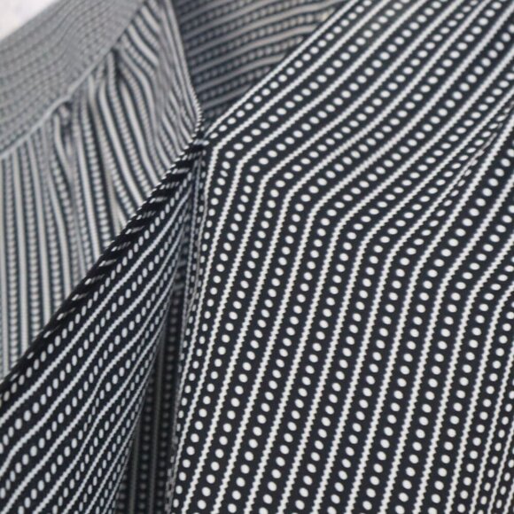 MICRO DOT V-NECK BLOUSE M Max Studio Black White Stripes Office Work Blouson Y2K - Picture 7 of 9